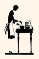 Silhouette of a Homemaker Mixing a Recipe Fine Art Print by Maxfield Parrish