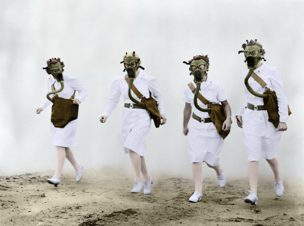 World War II Nurses Training Photograph - Digitally Colored Fine Art Print