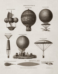 Vintage Hot Air Balloon Designs Fine Art Print by John Parrot