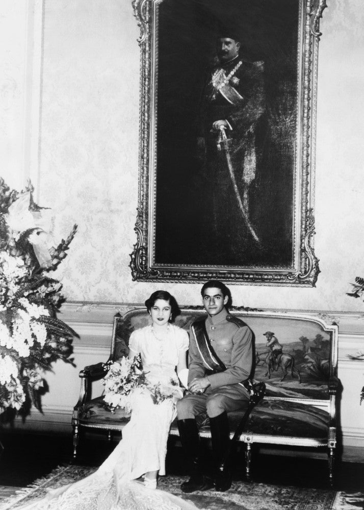 Crown Prince Mohammed Reza of Iran with His Egyptian Bride Poster Print