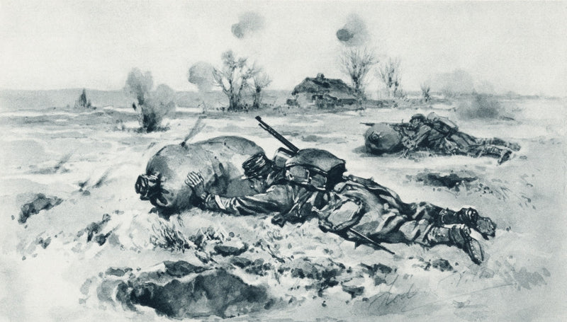 Trench Defenses: French Soldiers Preparing for Battle - WWI Poster Print