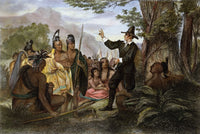 John Eliot Preaching to Native Americans Fine Art Print - 1856