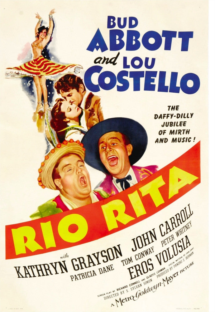 Rio Rita Movie Poster Masterprint Featuring Kathryn Grayson, John Carroll, Lou Costello, and Bud Abbott (1942)
