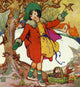 Winter Scene Fine Art Print - Young Girl Feeding the Birds