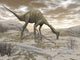 Gallimimus Dinosaur Discovering Eggs Fine Art Print by Elena Duvernay