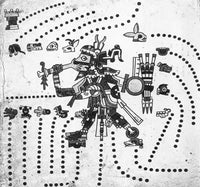 Aztec God Tezcatlipoca Fine Art Print from Codex Fejervary-Mayer
