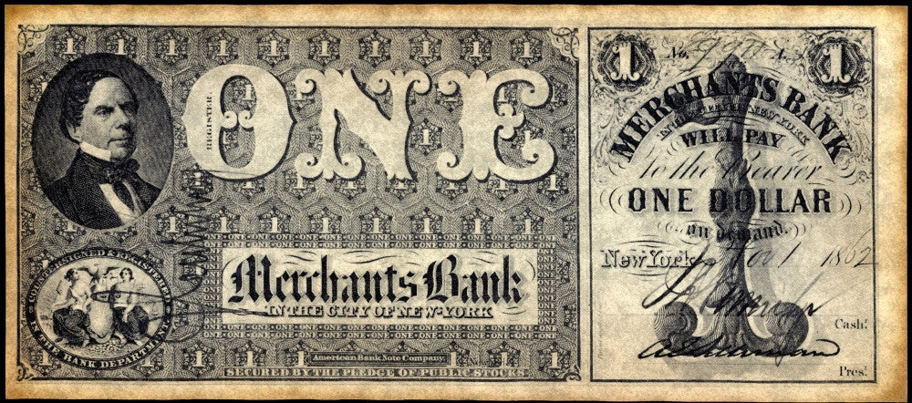 Union Banknote Fine Art Print - 1862 New York Dollar Bill by Granger Collection
