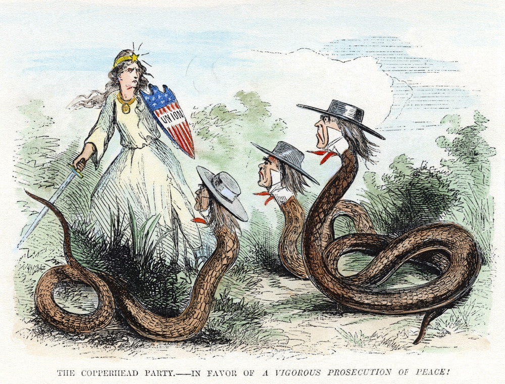 Copperheads Political Cartoon Poster Print - 1863 by Granger Collection