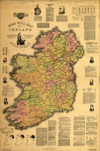 Home Rule Map of Ireland - 1893 Fine Art Print