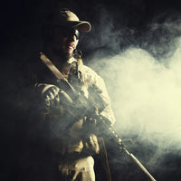 Bearded Special Forces Soldier in Smoke Fine Art Print by Oleg Zabielin