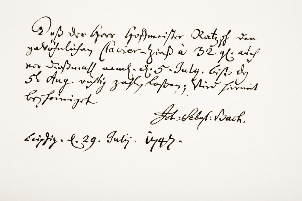 Johann Sebastian Bach Handwriting Sample Fine Art Print