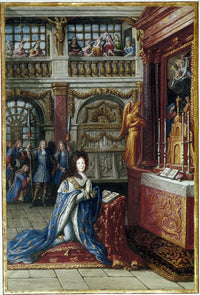 Louis XIV Kneeling in a Chapel Fine Art Print - 17th Century