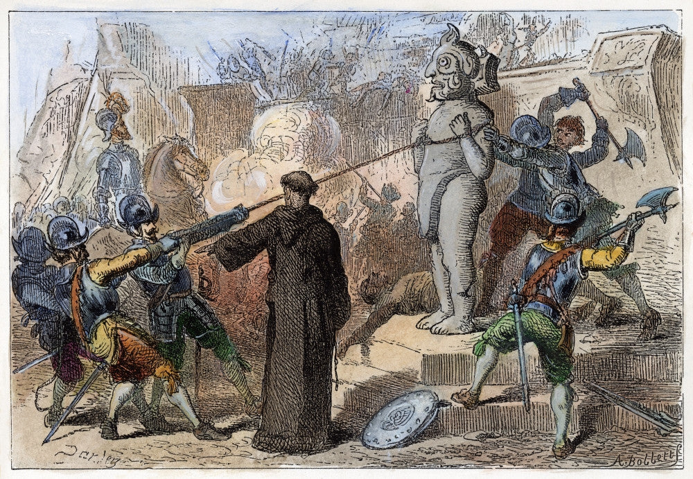 Mexico: Spanish Conquest Fine Art Print - 19th Century Engraving by Felix O.C. Darley