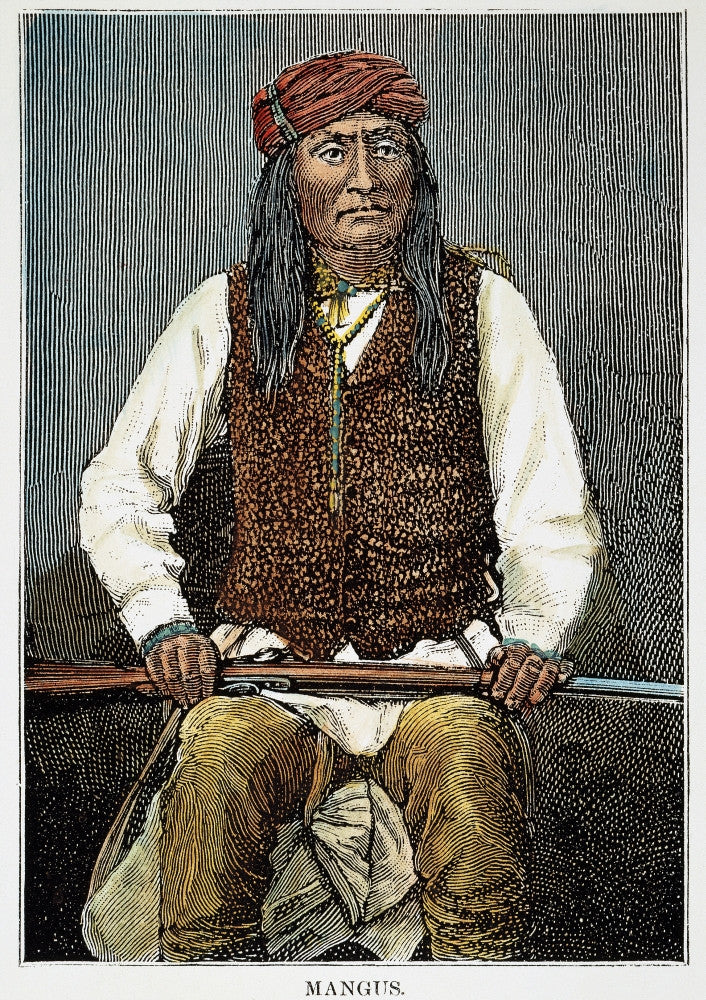 Mangas Coloradas Apache Chief Wood Engraving Art Print by Granger Collection