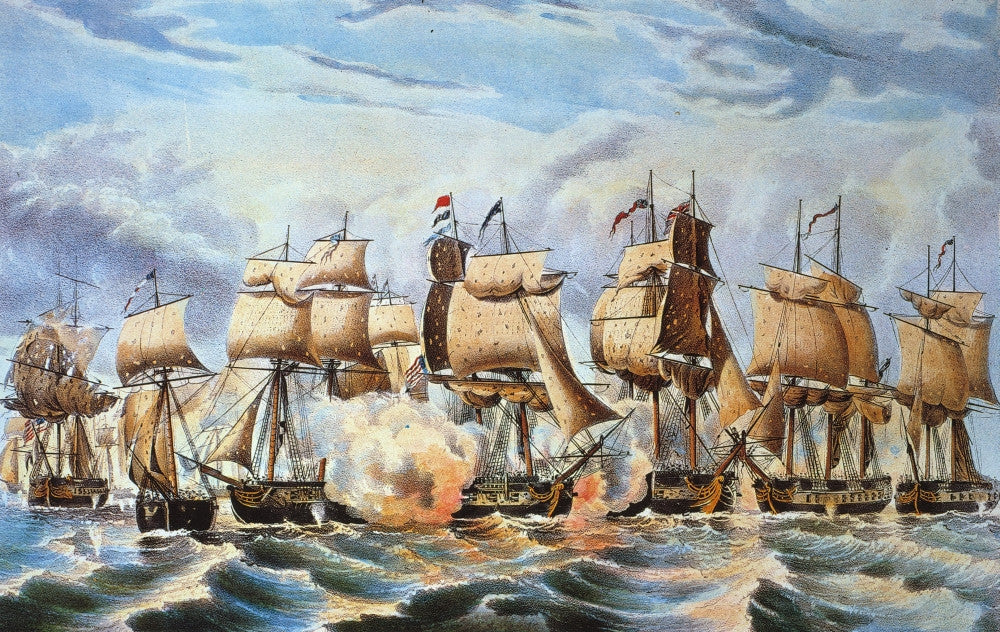 Battle of Lake Erie 1813 Lithograph Print by Nathaniel Currier