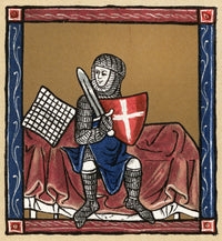 Sir Gawain on the Magic Bed – 13th Century Manuscript Print
