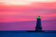 Ludington North Pierhead Lighthouse Fine Art Print at Dusk