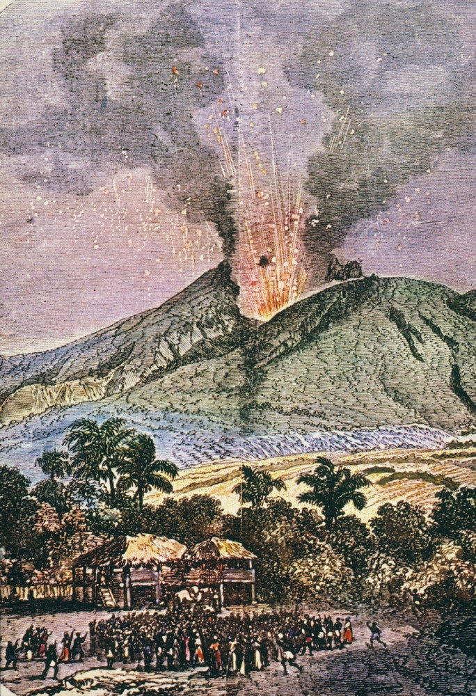 Mt. Pelee Eruption 1851 Fine Art Print by Granger Collection