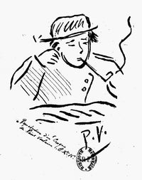 Arthur Rimbaud 19th Century Drawing Fine Art Print by Paul Verlaine