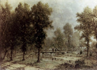 Landscape with a Bridge Fine Art Print by Theodore Rousseau
