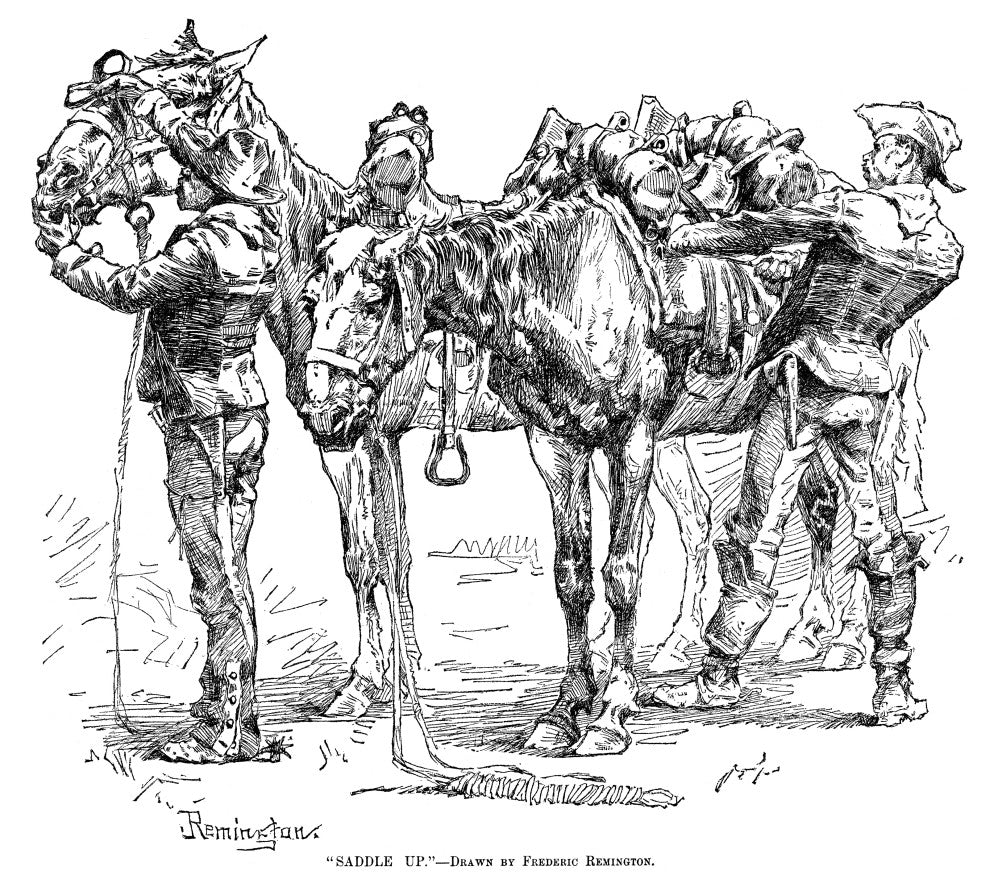 Saddle Up Fine Art Print by Frederick Remington - 10th Cavalry