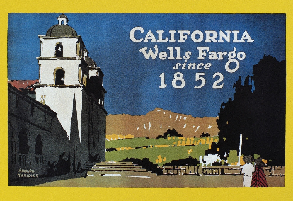 Wells Fargo Banner Fine Art Print (1917) by Adolph Treidler