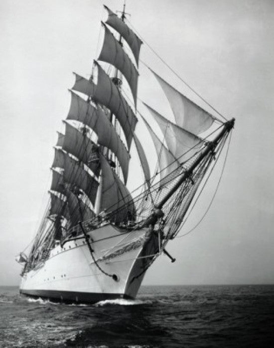 Tall Ship Sailing in the Sea Fine Art Print