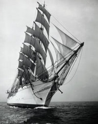 Tall Ship Sailing in the Sea Fine Art Print