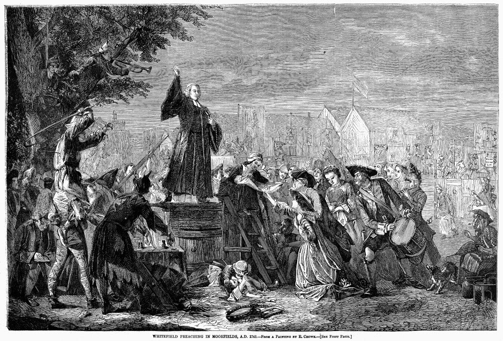 George Whitefield Preaching in Moorfields Fine Art Print - 1865