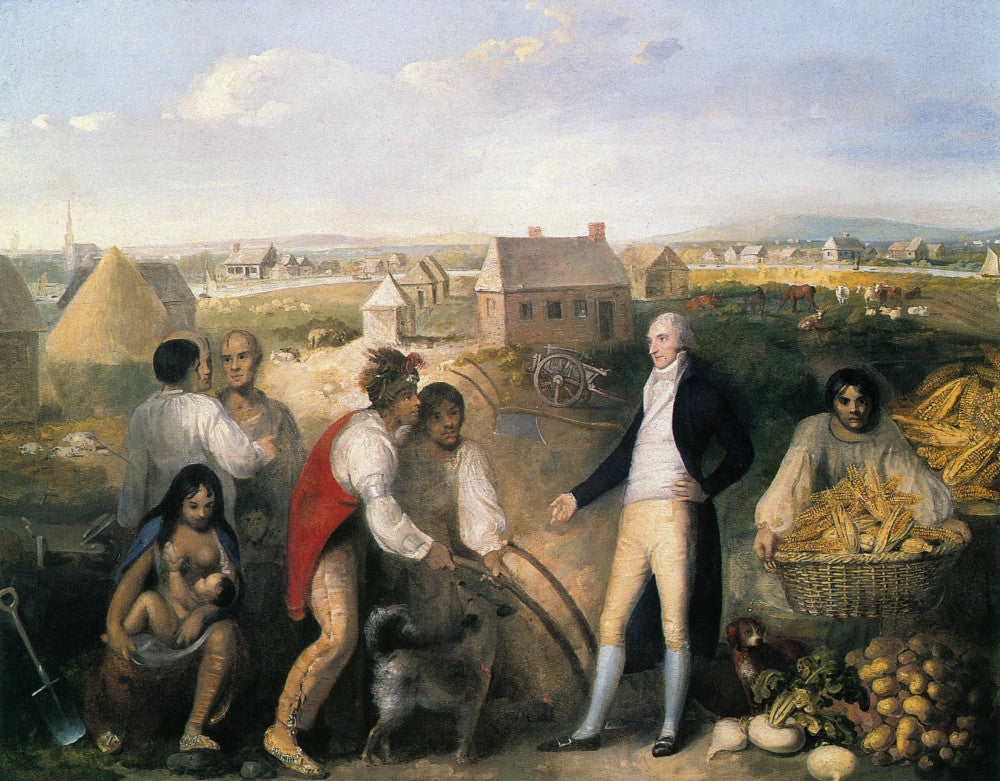 Benjamin Hawkins Teaching Creek Native Americans - Fine Art Print