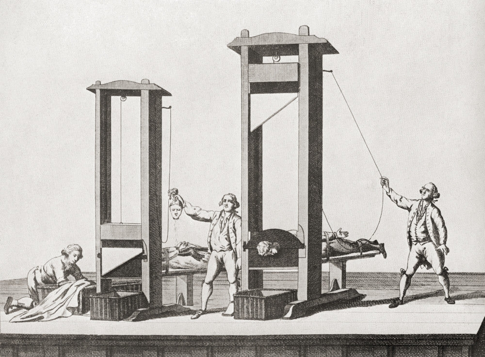 Two Guillotines from the French Revolution Fine Art Print