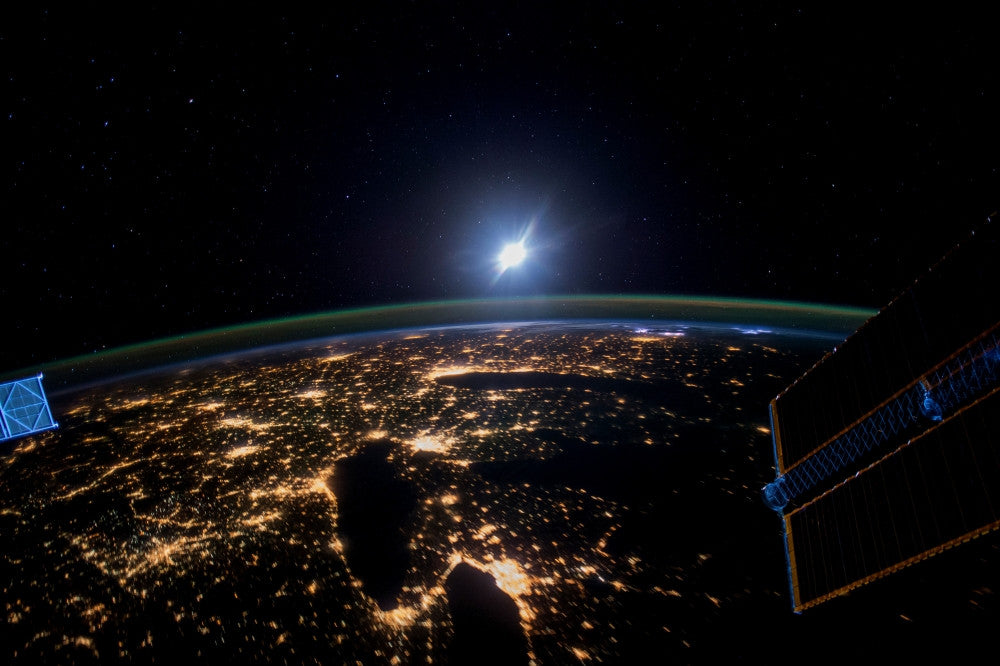 Great Lakes Nighttime Satellite Image Poster Print by Panoramic Images