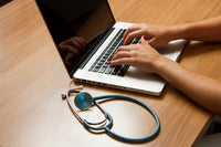 Stethoscope and Laptop Computer Fine Art Print by National Institutes of Health/Stocktrek Images