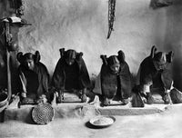 Hopi Women Grinding Grain Fine Art Print by Edward S. Curtis