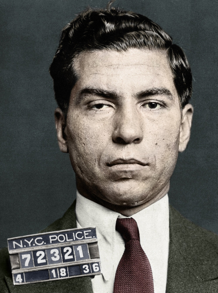 Charles 'Lucky' Luciano American Gangster Fine Art Print - Digitally Colored by Granger