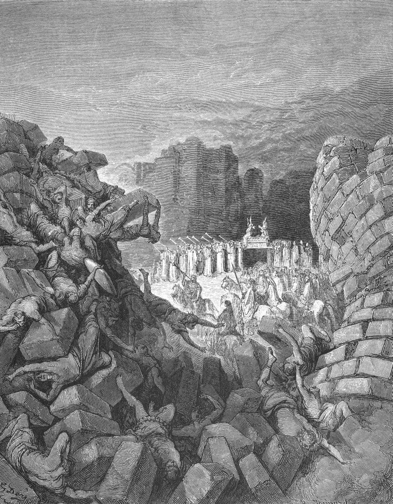 Battle of Jericho Wood Engraving Fine Art Print by Granger Collection