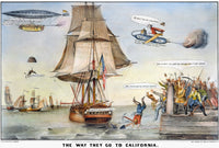 Gold Rush Cartoon Fine Art Print - 'The Way They Go To California' by Nathaniel Currier