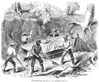 California Gold Rush Wood Engraving Poster Print - 1860