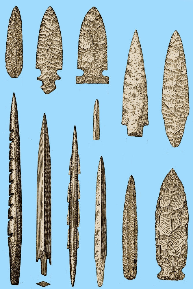 Mesolithic and Neolithic Flint Tools Fine Art Print by Science Source