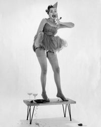 Young Woman Dancing on a Table Fine Art Print