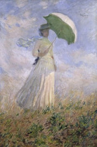 Woman With a Parasol Turned Toward the Right Fine Art Print by Claude Monet