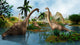 Brachiosaurus Dinosaurs Grazing in Prehistoric Environment Fine Art Print by Stocktrek Images
