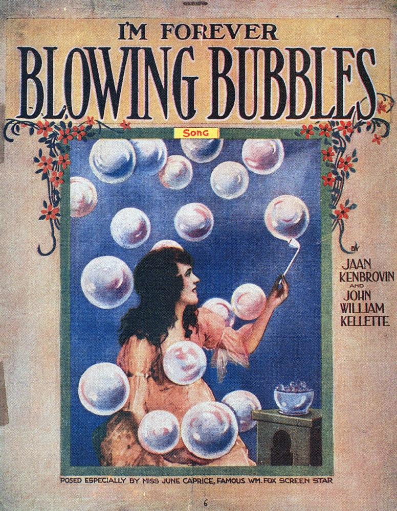 I'm Forever Blowing Bubbles Sheet Music Cover Fine Art Print, 1919