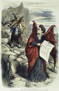 Get Thee Behind Me, (Mrs) Satan! Cartoon Print by Thomas Nast