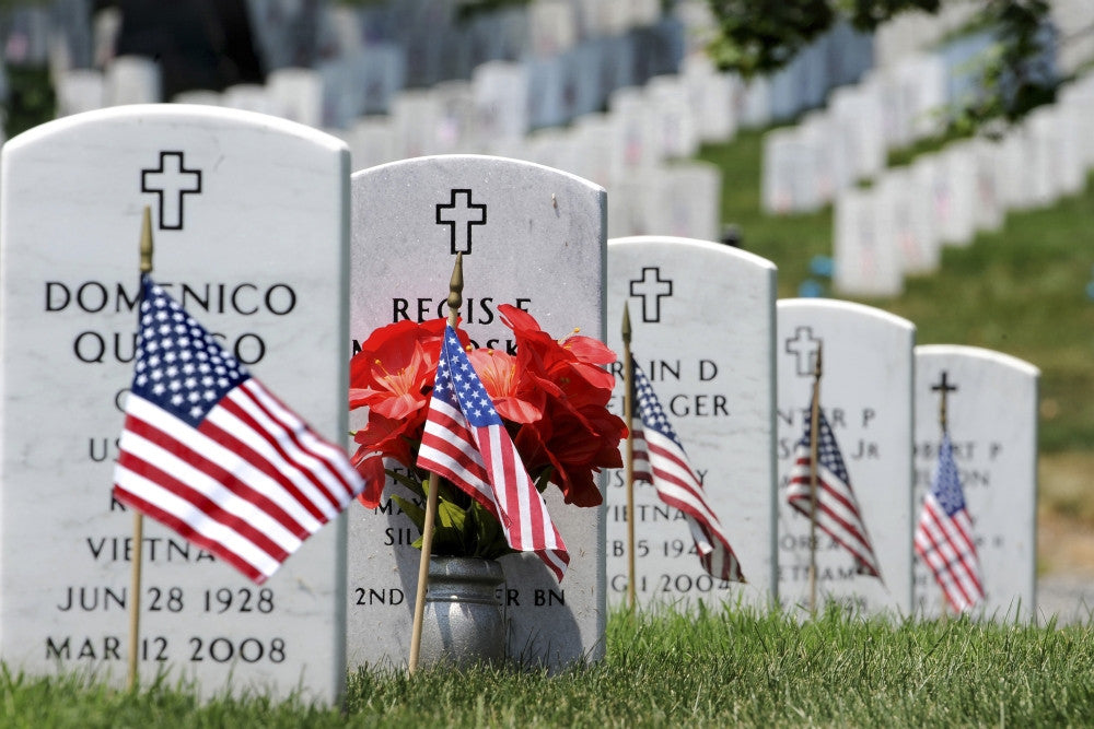 American Flags at Arlington National Cemetery - Memorial Day Poster Print