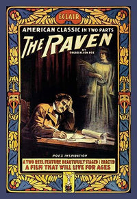 The Raven Silent Film Poster Print - Edgar Allan Poe Art