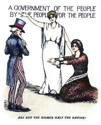 Suffrage Cartoon: 'Are Not Women Half The Nation?' Fine Art Print by Granger Collection