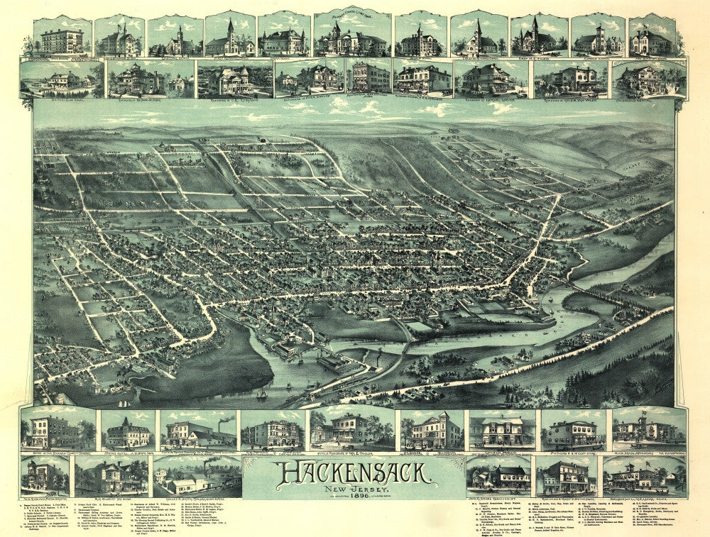 Hackensack, New Jersey 1896 Fine Art Print - Custom Sizes Available