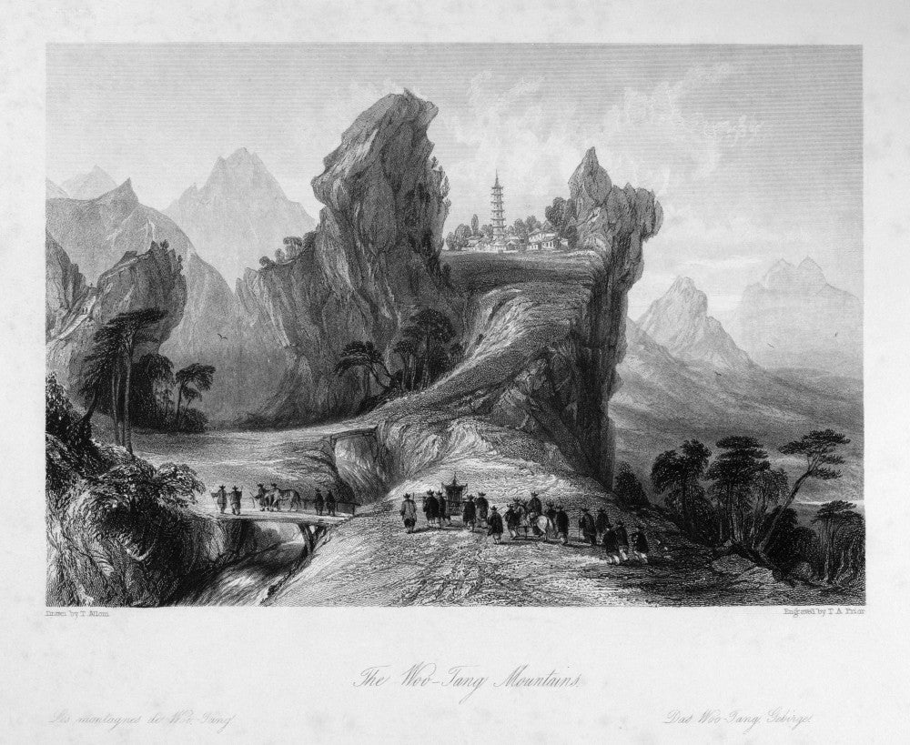 Wudang Mountains Fine Art Print - Steel Engraving (1843)