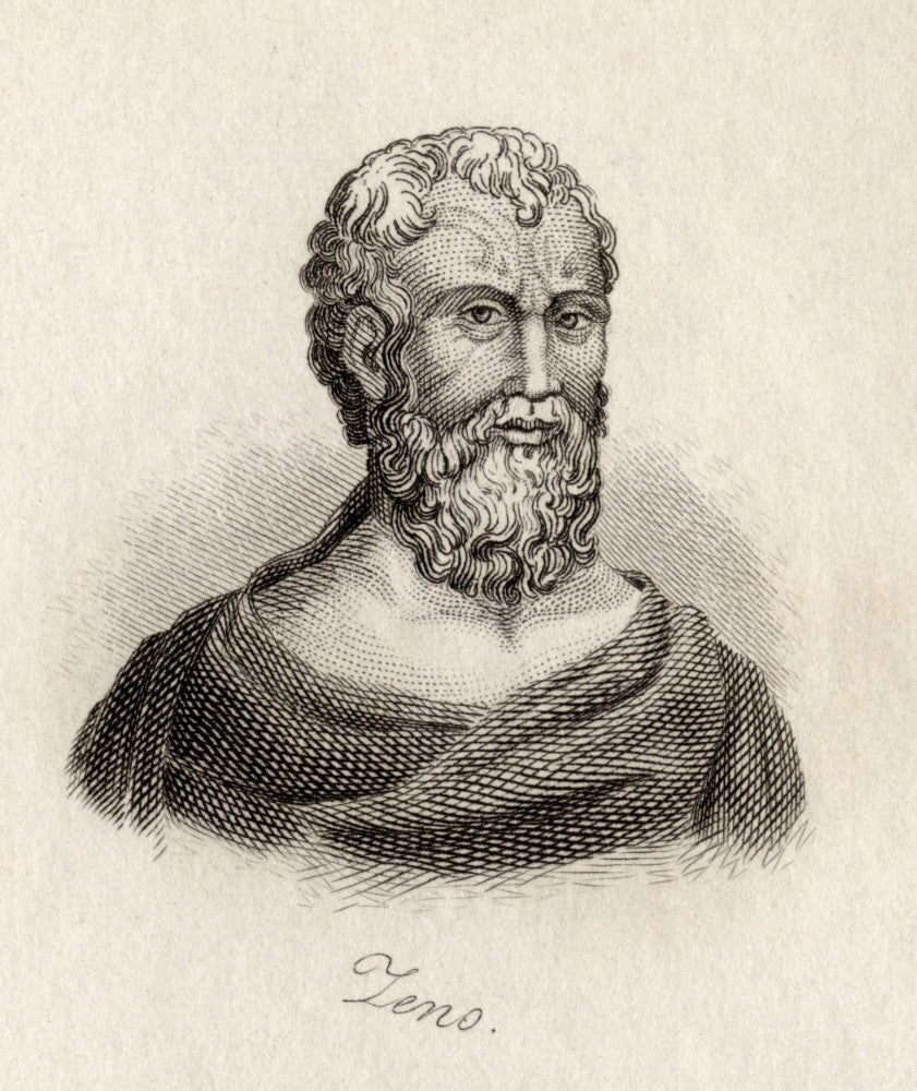 Zeno of Citium Engraved Print by J.W. Cook - Stoicism Artwork